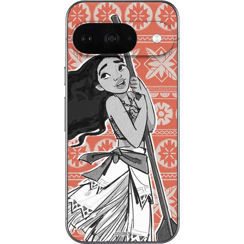 Disney Princess Moana Character Tropical Print Art Google Pixel 9 Skin